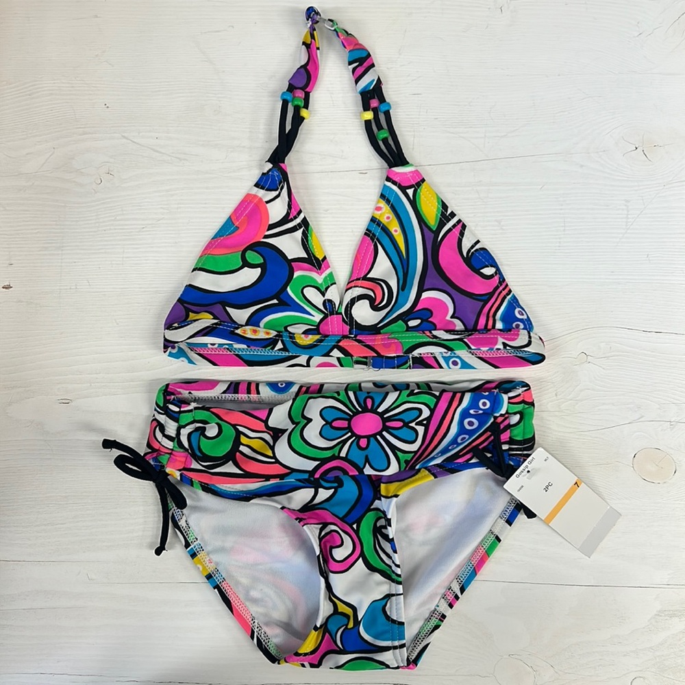 NWT Gossip Girl Colorful Triangle Bikini Kids